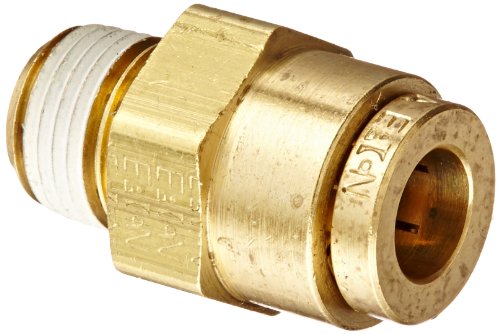 Eaton Weatherhead 1868X4 Brass CA360 D.O.T. Air Brake Tube Fitting, Male Connector, 1/8" NPT Male x 1/4" Tube OD