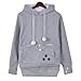Jahurto Pet Holder Cat Dog Kangaroo Pouch Carriers Pullover size M (GreyCotton)