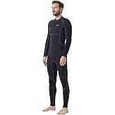 Hevto Men Wetsuits 3/2mm Neoprene Wet Suit Back Front Zip in Cold Water for Surfing Swimming Diving