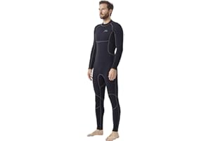 Hevto Men Wetsuits 3/2mm Neoprene Wet Suit Back Front Zip in Cold Water for Surfing Swimming Diving