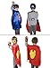 KidsLuvFun Super Hero Capes For Kids 4 Pack - Superhero Cartoon Dress Up incl. Capes Masks Felt Cuffs and 4 Sticker Packs