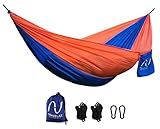 Hamaca portátil y ultra-ligera TRAVELAX - incluidos los soportes para colgar - hecha de nailon paracaídas resistente, ideal como hamaca de jardín, playa, viaje o piscina