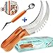 mKitchen World Watermelon Slicer Corer Cutter Tongs & Server Set - as Seen on TV 304 Stainless Steel – Dual Purpose Melon Baller and Fruit Carving Knife - 8 recipe eBooks Included