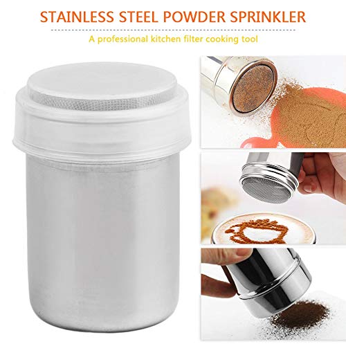 Shaker per cioccolato in acciaio inossidabile Farina di cacao Caffè Cannella in polvere Secchiello Spolverino Filtro da… - immagine 7