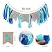 Jefferson 1st Birthday ONE High Chair Banner for Boys Girls First Birthday Decorations Burlap Birthday Banner (Blue)