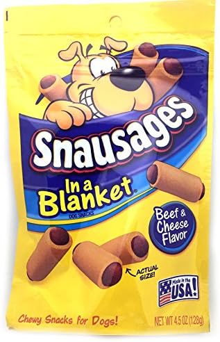 Snausages in Blanket Dog Snacks Beef & Cheese Flavor 4.5 Ounces (Pack of 4)