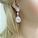 EVER FAITH Austrian Crystal Zircon Elegant Floral Teardrop Dangle Earrings Clear Silver-Tone