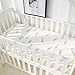 LifeTree Soft Fitted Crib Sheet - Feather Print Premium Cotton Unisex Toddler Bed Sheets for Baby Girls or Baby Boys - Fits Standard Crib Mattress