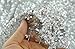 ShiDianYi 3 Feet 1 Yards-Silver-Sequin Fabric, by The Yard, Sequin Fabric, Tablecloth, Linen, for Xmas Decor (Silver)