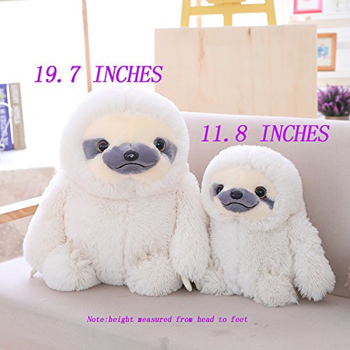Winsterch Kids Sloth Stuffed Animal Toy White Plush Sloth Gift Baby Doll,15.7 inches