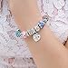 MANBARA Family Heart Dangle Bead Women's Bangle Bracelets