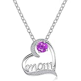ONLYJUMP Mothers Necklace Gifts for Women I Love You Mom Necklace Shinny Heart Pendant Rhinestone Jewelry Birthday Mothers Day Gifts for Mom