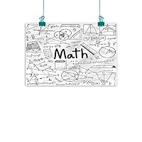 Anzhutwelve Mathematics Classroom,Wall Decoration W 16" x L 12" Math Icons Wall Decals for Kids Rooms