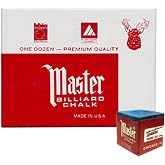 Master Billiard Cue Chalk; 12 Pieces Per Box (BLUE)