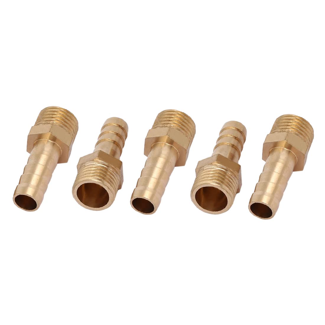 Sourcingmap 1/4BSP Male Thread 8mm Hose Barb Tubing Fitting Coupler Connector Adapter 5pcs