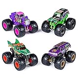 Monster Jam Official Die-Cast 1:64 Scale Double 2 Pack (Grave Digger, Wild Flower, Dragon, Jester)