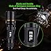 EBL Rechargeable Tactical Flashlight, IP68 Water Resistant, 1000 Lumens Cree LED Torch, Special Clip for Home, Outdoor, Emergency (2 x 18650 Batteries and USB Cable Inclued)