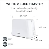 PIFCO White 2 Slice Toaster with Adjustable Browning Auto Shut-Off view 3