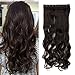 13colors Synthetic Fiber Clips in on Hair Extension One Piece 5 Clips 3/4 Full Head Long Straight Curly Wavy 17''
