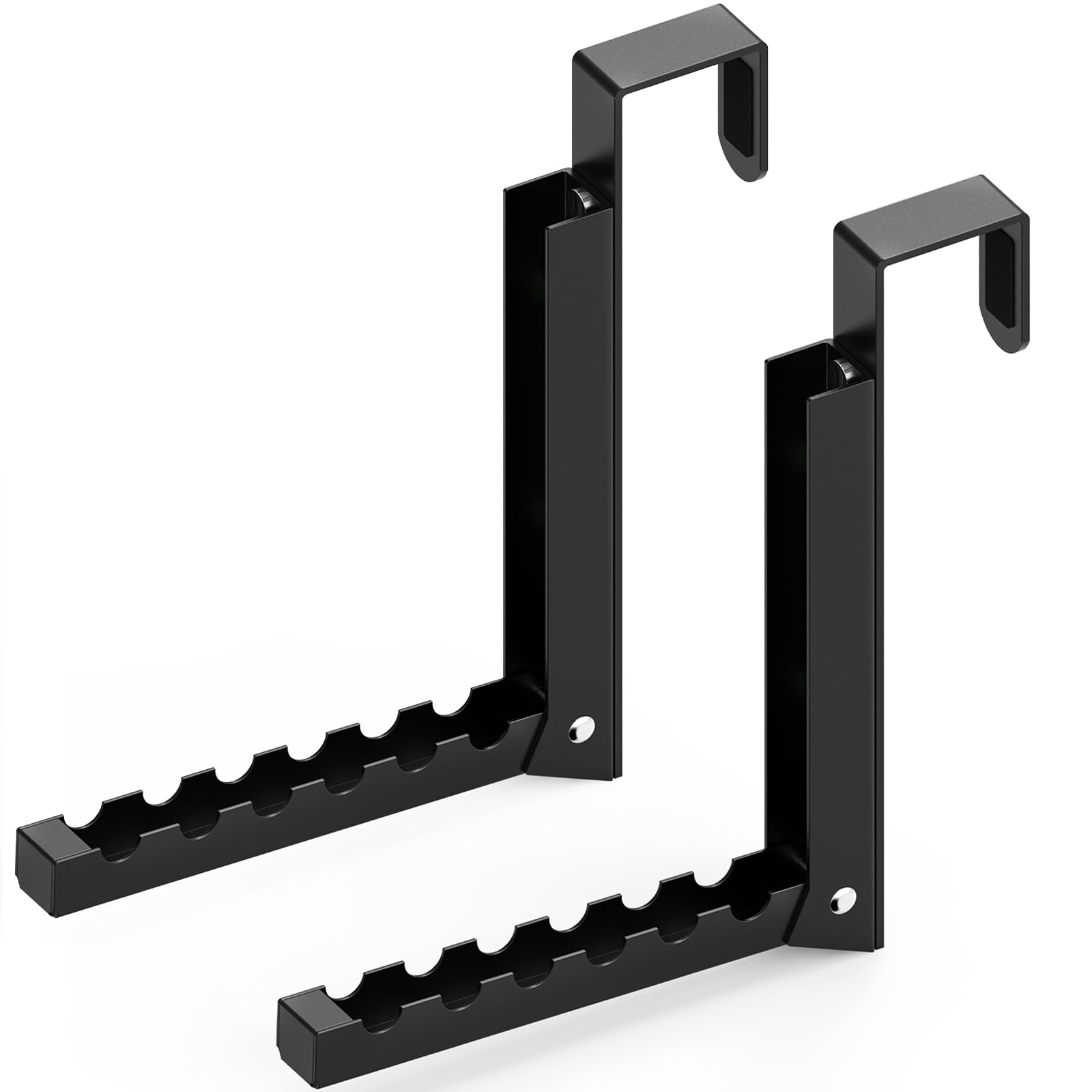 Photo 1 of 2 Pcs Over The Door Hooks Hanger,Over The Door Organizer Racks, Collapsible Folding Over Door Clothes Drying Laundry Hooks for Hanging Clothes,Over Door Storage Hangers for Bedroom Bathroom (Black)