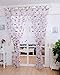 DZT1968® 1PC White Printed Flower Lace Chiffon Tulle Sheer Window Treatments Door Screen Curtain (80 inch x 40 inch) (Pink)