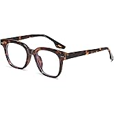 Dollger Square Blue light Glasses for Woman Men Oversized Frame Bluelight Blocking glasses Computer Screen Trendy Tortoise shell Eyeglasses