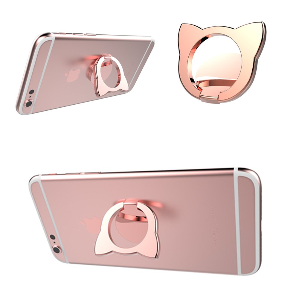 Phone Ring Holder Kickstand, Aigogo Universal 360 Degrees Rotating Cute Kawaii Animals Fox Finger Ring Grip Holder Stand For iPhone 7 8 Plus X, For Samsung Galaxy S7,S8, Note 8, iPad (Rose Gold)
