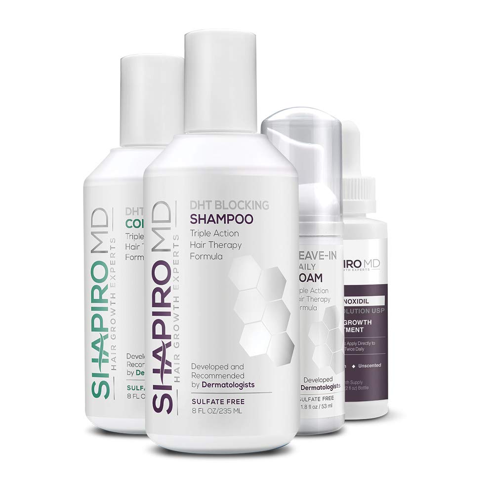 Women's Regrowth Kit Plus: Shampoo, Conditioner, 2% Minoxidil, Leave-In Foamer. Anti Hair Loss and Thinning Hair Solution for Women, 1 Month : Beauty