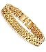 FIBO STEEL Stainless Steel 12MM Two-strand Wheat Chain Bracelet for Men Punk Biker Bracelet,8.0 inches Gold-tone