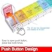 Weekly Pill Organizer 2 Times a Day(AM/PM), Large 7 Day Push Button Pill Box Case, Travel Pill Container, BPA Free Medicine Organizer, Kid Daily Pill Holder to Hold Fish Oil/Supplement and Medication