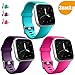 GEAK Sports Bands for Fitbit Versa/Fitbit Versa 2/Fitbit Versa Lite,Soft Waterproof Wristbands Accessories Compatible Fitbit Versa Smartwatch for Women Men,3 Pack,Small Teal/Plum/Rose