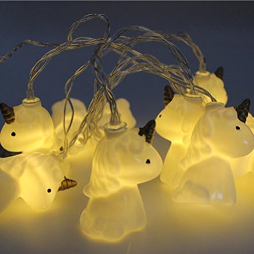 Circle Circle 4.9 ft 10 Lights Battery Powered Cute Animal Unicorn Shape LED String Lights for Indoor/Outdoor Halloween Christmas Thanksgiving Home Party Children Kids Bedroom Decoration (Warm White)