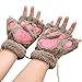 Arshiner Women Cat Bear Paw Claw Soft Winter Gloves
