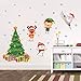 Kiddale Christmas Wall Decals,Removalble Santa Claus Christmas Tree Wall Stickers for DIY Home Décor