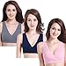 CAKYE Women's Maternity Nursing Bra for Sleep and Breastfeeding 3 Pcs/Pack (Medium/36B,36C,36D, Deep Grey/Navy/Pink)