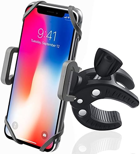 Bike Phone Mount Bicycle Holder, KSACLE 360 Degree Rotatable Cell Phone Mount, ATV Bicycle Handlebar &amp; Motorcycle Holder Cradle for iPhone 8/7/7Plus/6s/6Plus/5S or any Smartphone GPS
