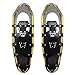 Winterial Highland 30 Inch Lightweight Aluminum Rolling Terrain Comfort Snowshoes with Adjustable Poles and Carry Bag, Black and Gold