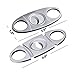 CiTree Cigar Cutter, Stainless Steel Guillotine Double Cut Blade in Black Gift Pouch (Silver)