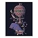 Whale Fantasy Imagination Art Print Beautiful Flying Sea Creature in a Whimsical Balloon Poster Nautical Aviation Home Decor 8 x 10 Inches