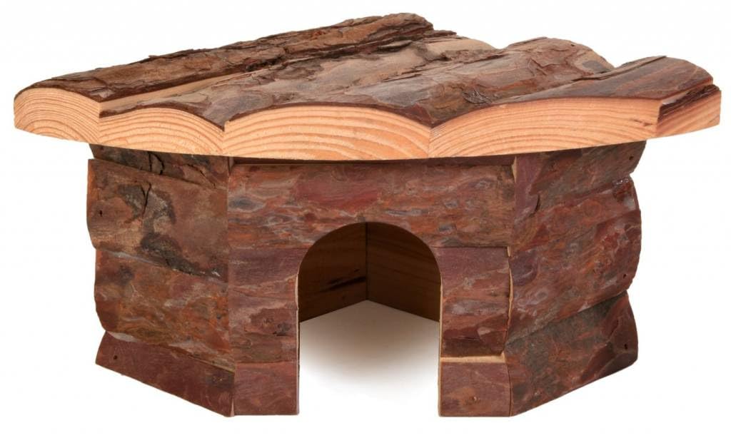 TRIXIE corner house Jesper for hamsters and mice, 21 × 10 × 15 cm, 62041, bark wood