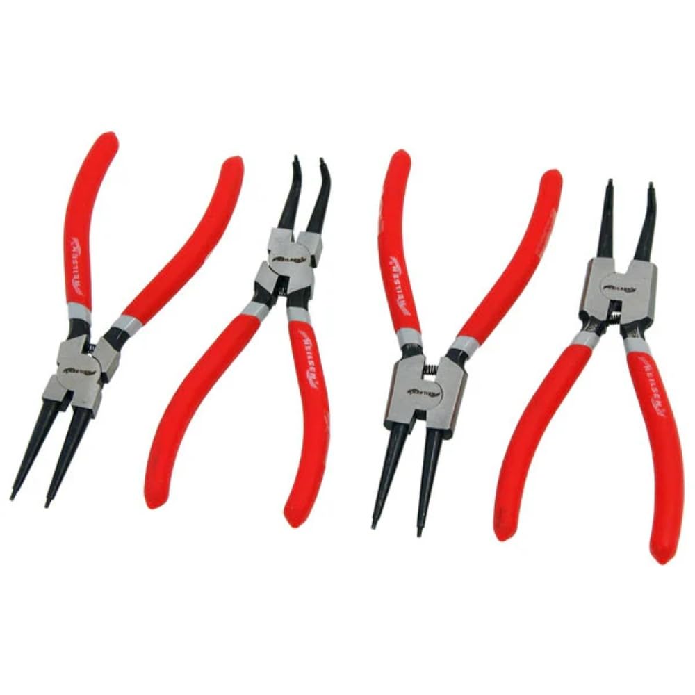 Neilsen CT1459 4pc Circlip Snap Ring Pliers Set Internal External Straight and 90 Degree Tips 170mm 180mm