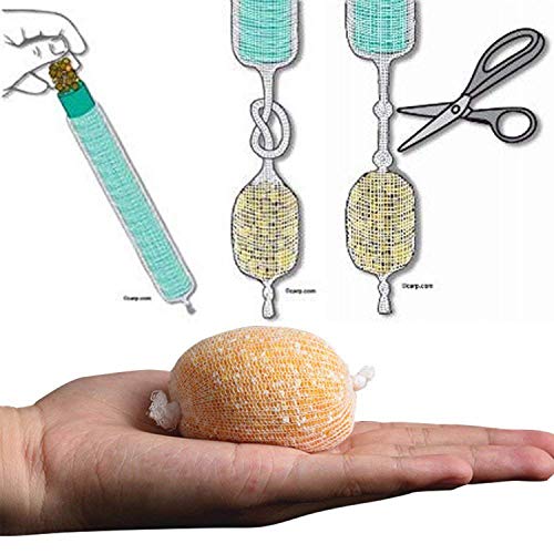 Hunter's Tail Water-Soluble Fishing Mesh, PVA Mesh Fishing Bait Mesh Bag Stocking Baits Non-Toxic No Pollution Efficient Fishing Tool