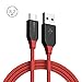 USB Type C Cable, BlitzWolf 8.3ft 3A Durable Nylon Braided USB 2.0 to Type C Cable Data Transfer or Charging Cord with Magic Tape Strap for New MacBook, Google ChromeBook Pixel, Nexus 5X, (8.3ft Red)