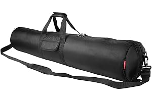 HEMMOTOP Tripod Bag, 47x8.3x8.3 in All Padded Tripod Carrying Case with Shoulder Straps and Handles, Heavy Duty Light Stand Bag with Two Zippered Pockets for Pool Cue, Speaker Stand, Mic Stand