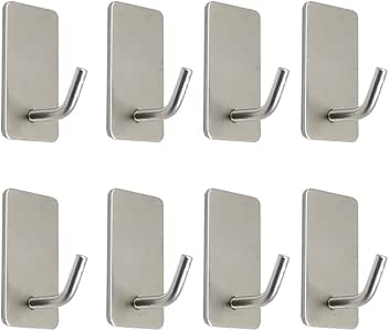 8 Piezas Ganchos Adhesivos Toallero Perchero Ganchos de Pared para