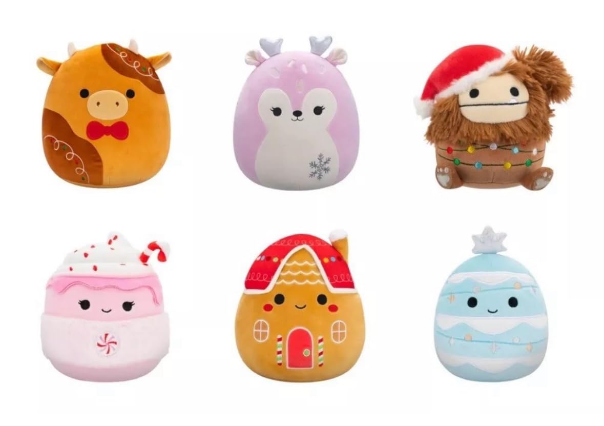 Photo 1 of Squishmallows 2024 Christmas Squad 5" Assortment A Mini Plush Dolls (Set of 6)