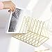 Files Folder Stand Desktop File Organizer, Copper Wire Book Shelf Magazine Rack, 9 Slot File Sorter Eye-catching Decoration for Indoor Office Home, Photography Props, Fashion in INS (Gold)