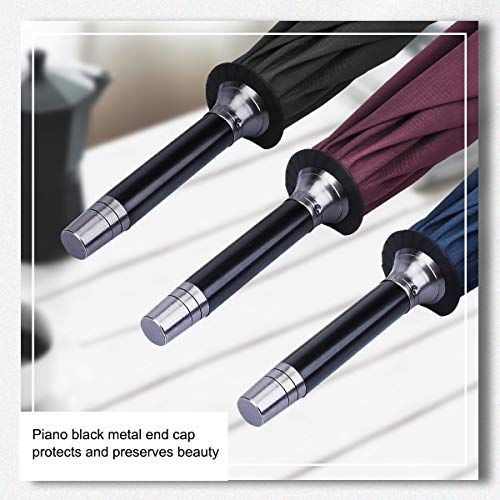 G4Free 52/62inch Wooden J Handle Golf Umbrella Windproof Classic Stick