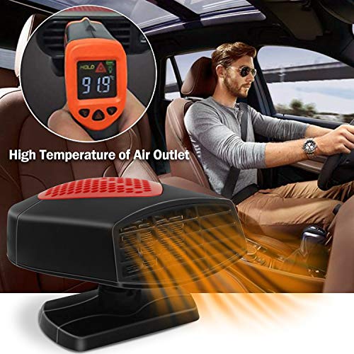 Upgrade Bamoer Portable Car Heater 12v Car Fan Defroster Automobile Heater Warmer and Defroster for Snow Removal Winter Auto Electronic Windscreen Heater Fan Defroster Demister (12V Red) - Thumbnail 4