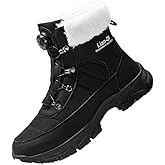 Qacksv Mens Winter Fleece-Lined Thick Insulated Cotton Boots Warm High-Top Snow Boots for Men, Cold-Weather Casual & Outdoor Winter Shoes